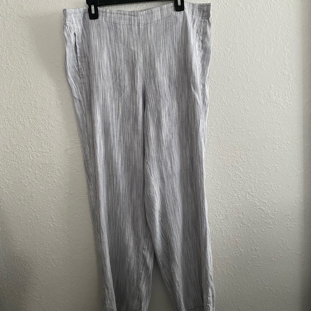 J. Jill Striped Stretch Linen Pants
